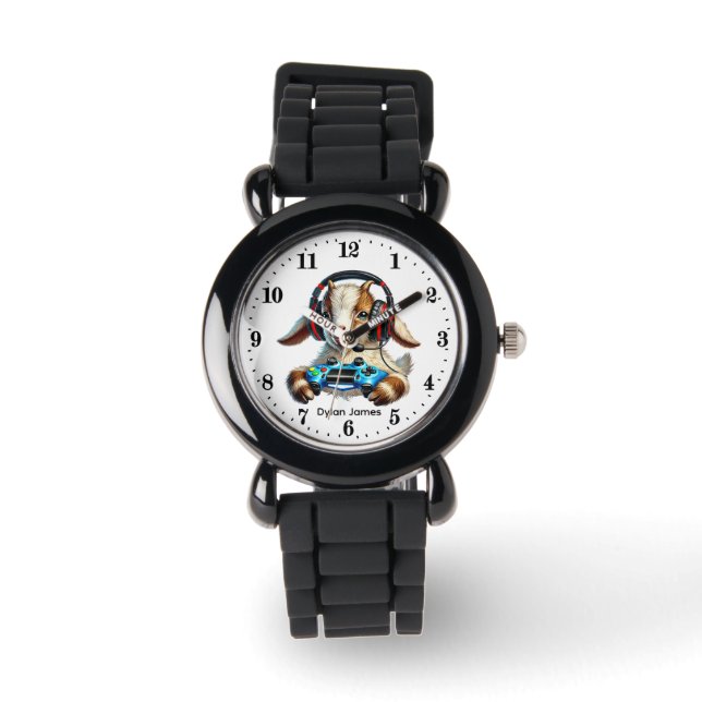 Reloj De Pulsera Cool gamer goat add name (Anverso)