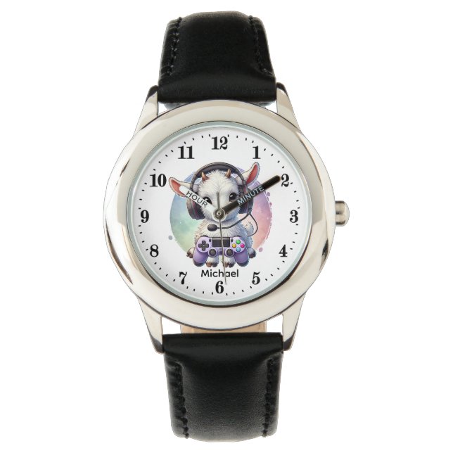 Reloj De Pulsera Cool goat add name gamer (Anverso)