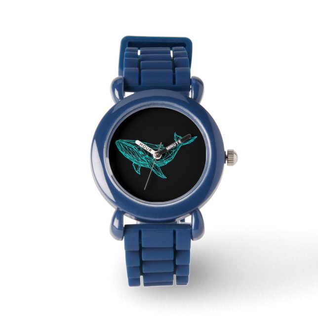 Reloj De Pulsera Cool Neon Geometric Whale Watch for Kids (Anverso)