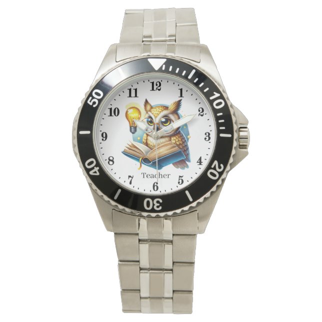 Reloj De Pulsera Cool Teacher owl customizable  (Anverso)