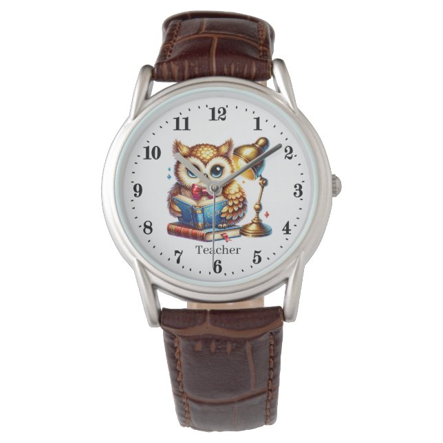 Reloj De Pulsera Cool Teacher owl customizable  (Anverso)