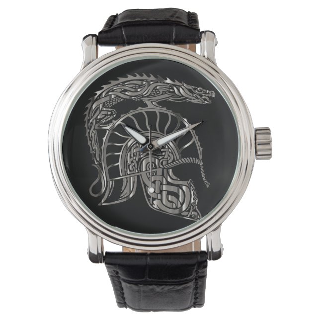 Reloj De Pulsera Cool Warrior Metallic Dragon Helmet (Anverso)