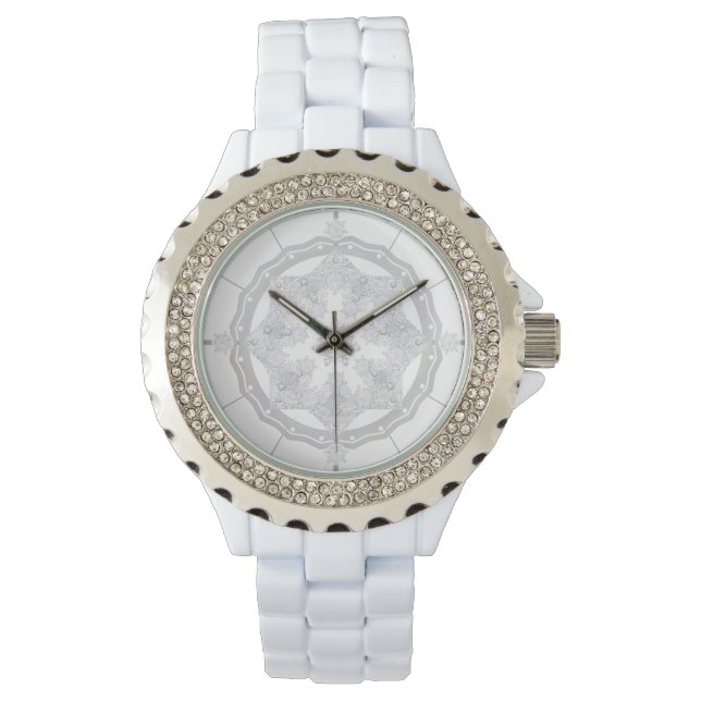 Reloj De Pulsera Copo de nieve blanco (Anverso)