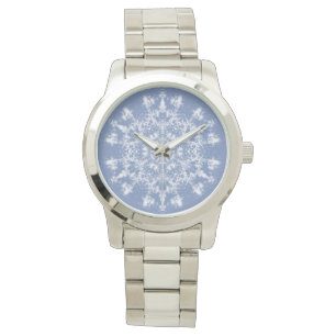 Reloj De Pulsera Copo de nieve fractal abstracto y delicado sobre f