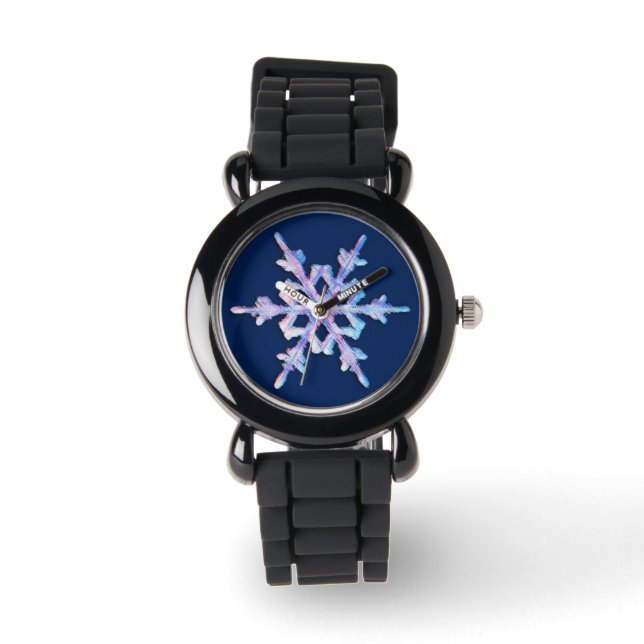 Reloj De Pulsera Copo de nieve irlandés con azul oscuro (Anverso)