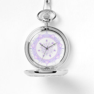 Reloj De Pulsera copo de nieve morado ligero y corazón brillante