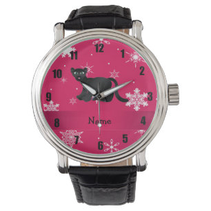 Reloj De Pulsera Copos de nieve conocidos personalizados del rosa