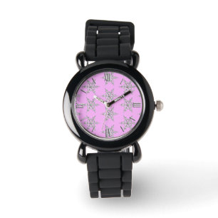 Reloj De Pulsera Copos de nieve, cristales de plata en rosa hielo