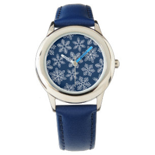 Reloj De Pulsera Copos de nieve en azul oscuro