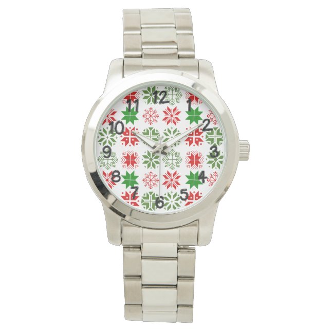 Reloj De Pulsera Copos de nieve escandinavos (Anverso)