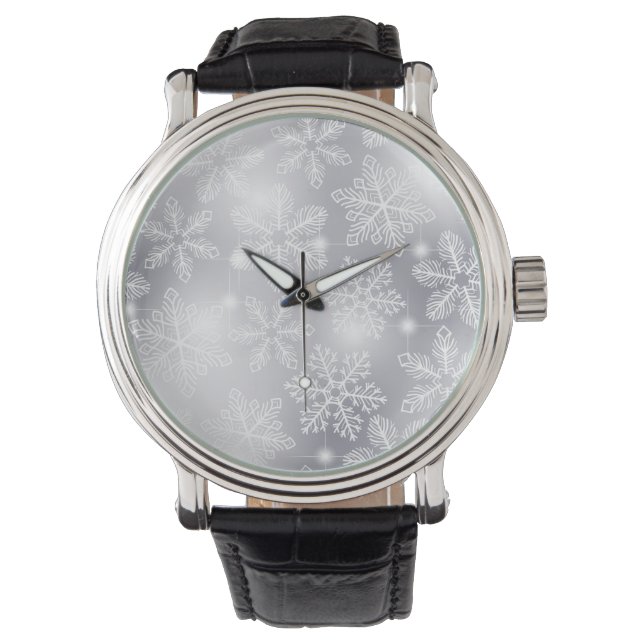 Reloj De Pulsera Copos de nieve y luces (Anverso)