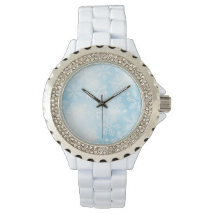 Reloj De Pulsera Copos de nieve y luces azules