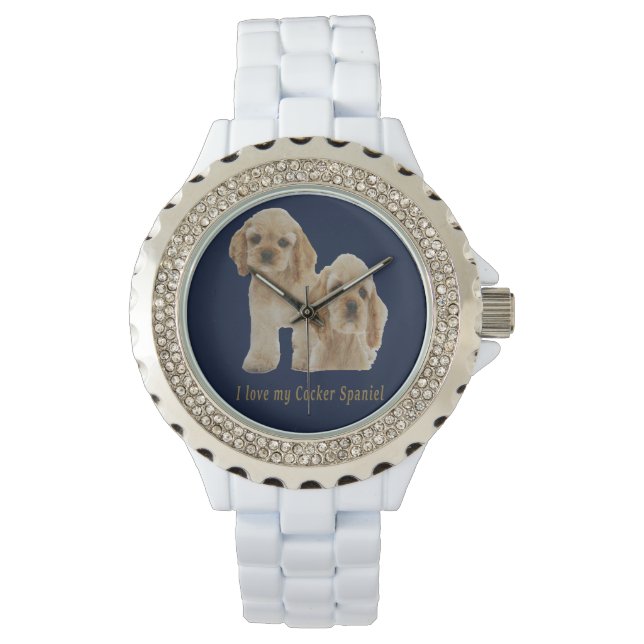 Reloj De Pulsera coqueteo spaniels (Anverso)