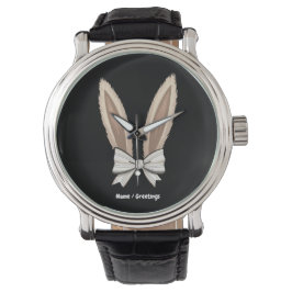 Reloj De Pulsera Coquette Bow Bunny Ears Cubre Conejo Feliz Pascua