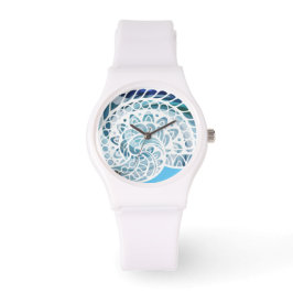 Reloj De Pulsera coquillage mandala aux couleurs indigo