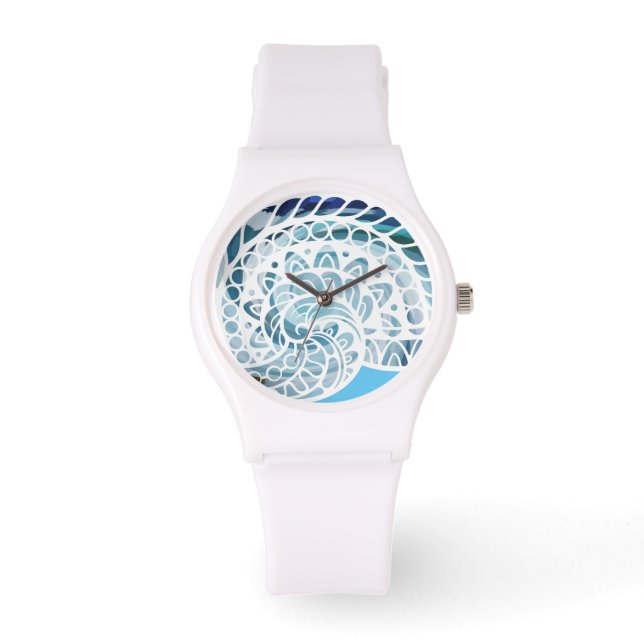 Reloj De Pulsera coquillage mandala aux couleurs indigo (Anverso)
