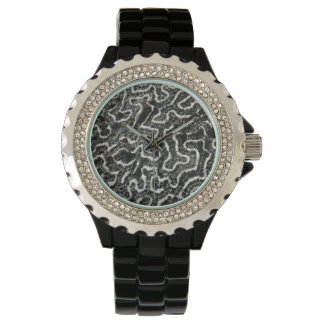 Reloj De Pulsera Coral blanco y negro II Resumen Foto de la natural
