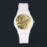 Reloj De Pulsera Coral junto al mar<br><div class="desc">Obtén hoy esta obra de arte moderna con fondo color crema. Esta obra de arte contiene una silueta de coral translúcido que es muy nítida y vívida. Se trata de una obra de arte contemporáneo perfecta para cualquier tipo de temática náutica.</div>