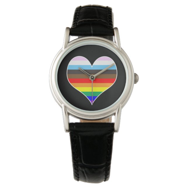Reloj De Pulsera Corazón arcoiris (Anverso)
