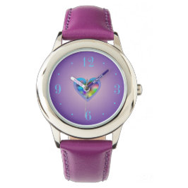 Reloj De Pulsera Corazón color arcoiris lindo>Relojes para niños