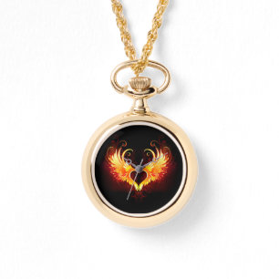 Reloj De Pulsera Corazón de Fuego Ángel con Alas