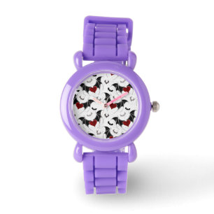 Reloj De Pulsera Corazón de Halloween con alas de murciélago negro