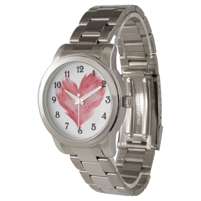Reloj De Pulsera Corazón de llama roja (Angular)