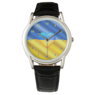 Reloj De Pulsera Corazón de observación de bandera de Ucrania - Lib