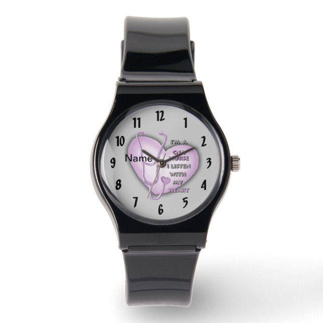 Reloj De Pulsera Corazón de Purpura Enfermera CNA (Anverso)