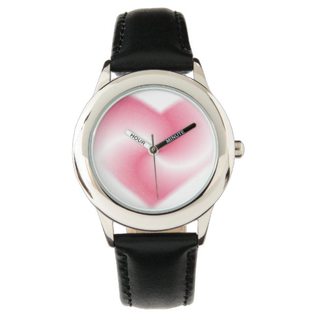 Reloj De Pulsera Corazón De Swirl Rosado (Anverso)