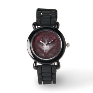 Reloj De Pulsera Corazón gótico morado 001