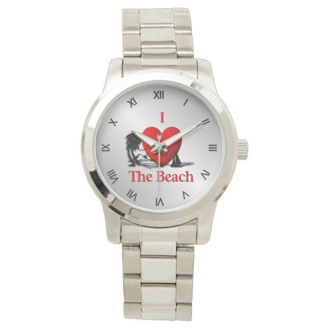 Reloj De Pulsera Corazón La Plata De La Playa (Anverso)