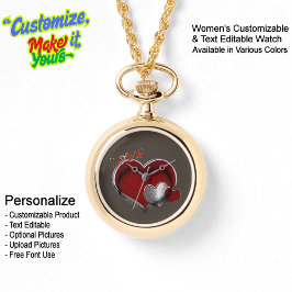 Reloj De Pulsera Corazón Magic Gold Necklace Watch Brown Face