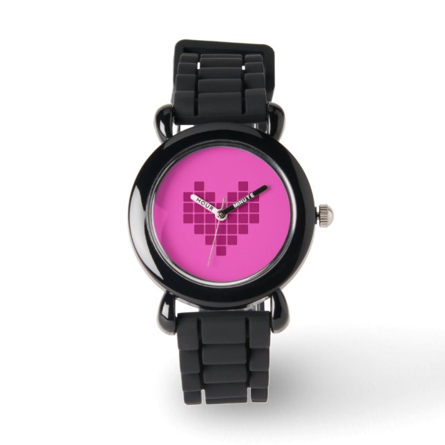 Reloj De Pulsera Corazón pixelado (Anverso)