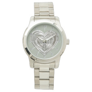 Reloj De Pulsera Corazón plateado