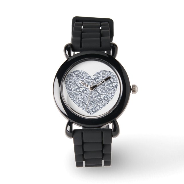 Reloj De Pulsera Corazón plateado (Anverso)