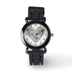 Reloj De Pulsera Corazón plateado