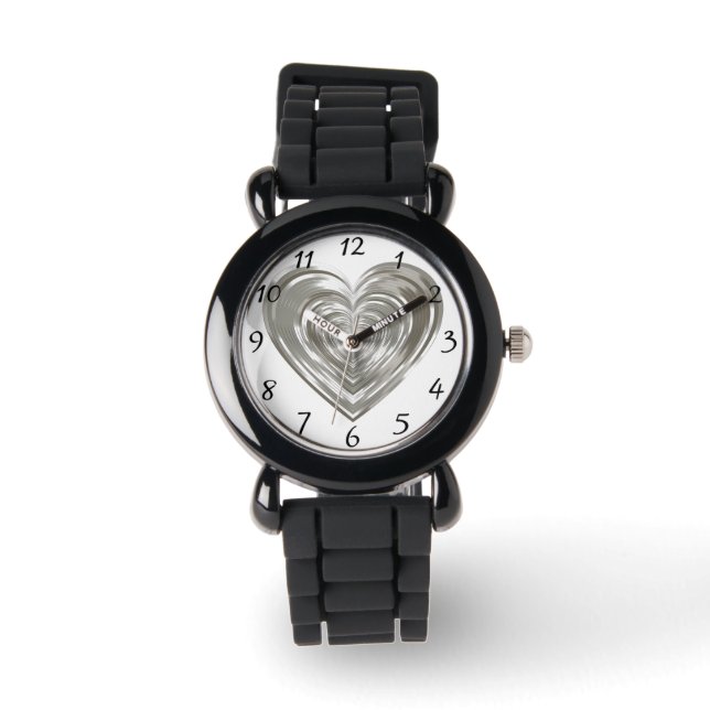 Reloj De Pulsera Corazón plateado (Anverso)