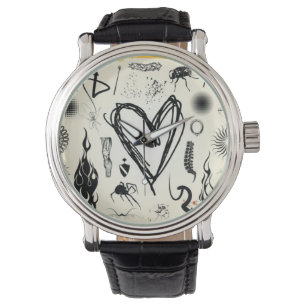Reloj de Pulsera Corazón Pulso Plateado - Dibujado