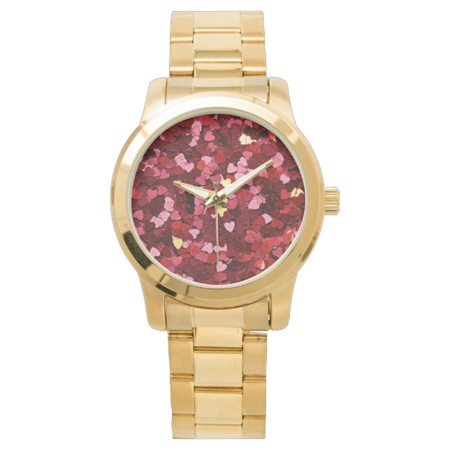 Reloj De Pulsera corazón purpurina (Anverso)