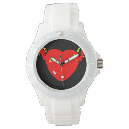 Reloj De Pulsera Corazón Rojo