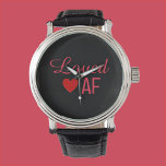 Reloj De Pulsera Corazón Rojo Cute Amante AF<br><div class="desc">Diseño de AF ACOGEDOR con corazón rojo y letras.</div>