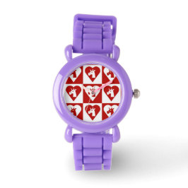 Reloj De Pulsera Corazón Rojo Unicornio