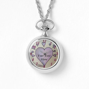 Reloj De Pulsera corazón y corazones pequeños morados pintando romá