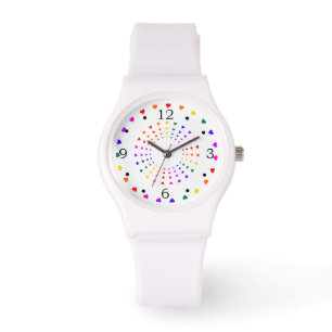 Reloj De Pulsera Corazones arcoiris