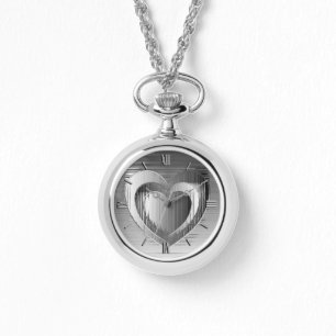 Reloj De Pulsera Corazones cromados pulidos