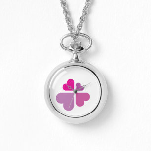 Reloj De Pulsera corazones cruz - rosa