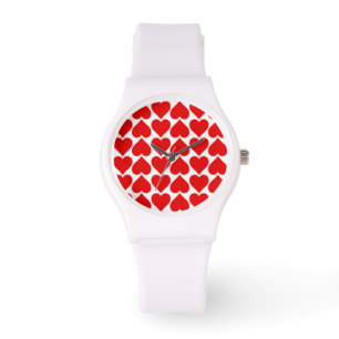RELOJ DE PULSERA CORAZONES DE AMOR ROJO