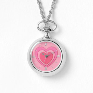 Reloj De Pulsera Corazones de papel estratificado - rosado de duraz