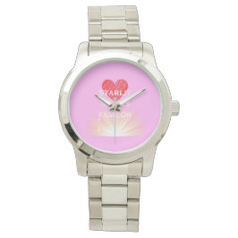 Reloj De Pulsera Corazones iluminados por estrellas Moda Red Heart 